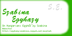 szabina egyhazy business card